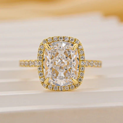 Luxurious Halo Cushion Cut Engagement Ring