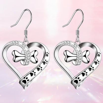 2-Piece Jewelry Set with Paw, Heart & Bone Charms
