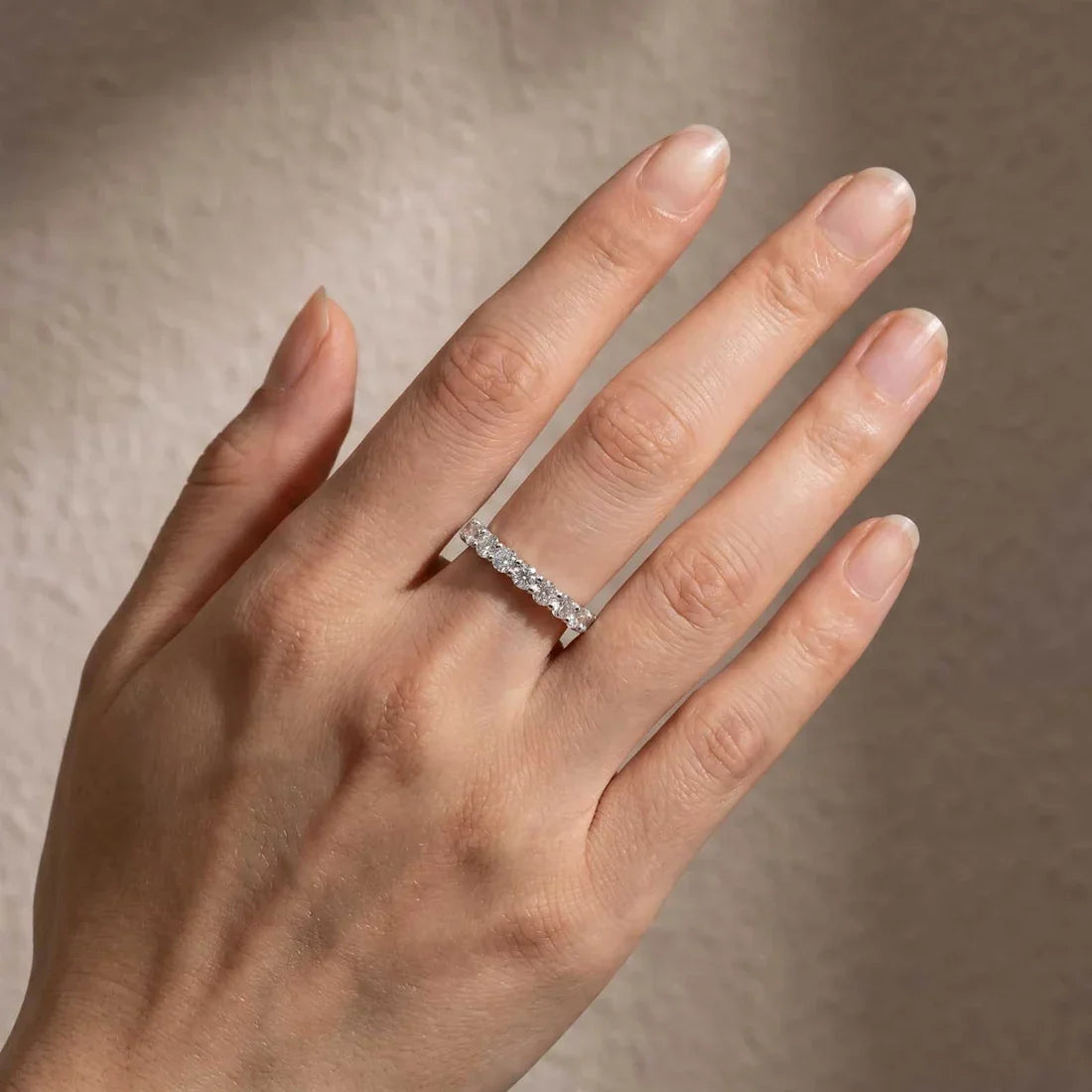 Moissanite Round Cut Stackable Wedding Ring