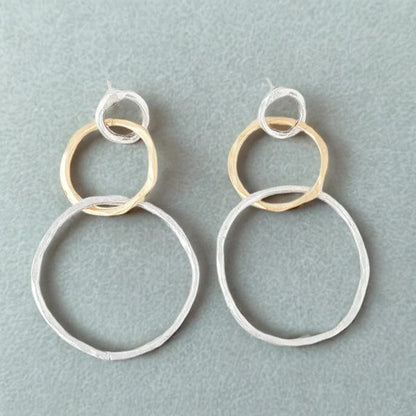 Vintage Gold and Silver Hoop Earrings