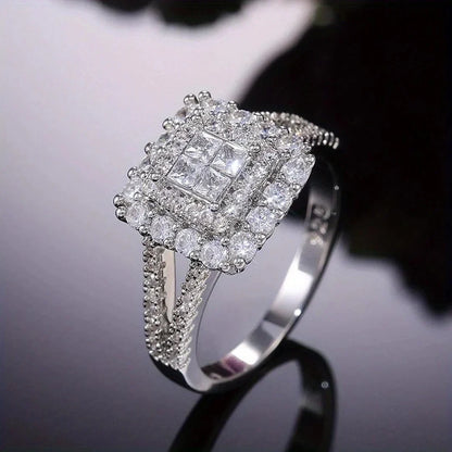 Square Shape Zirconia Wedding Ring