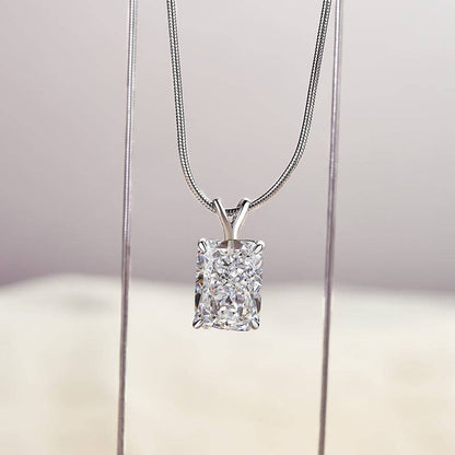 Timeless Crushed Ice Radiant Cut Pendant Necklace