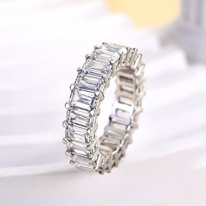 Emerald Cut Eternity Wedding Band