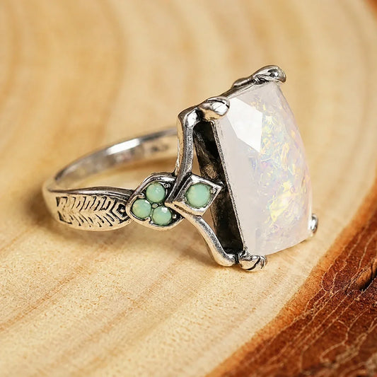 Timeless Vintage White Opal Ring