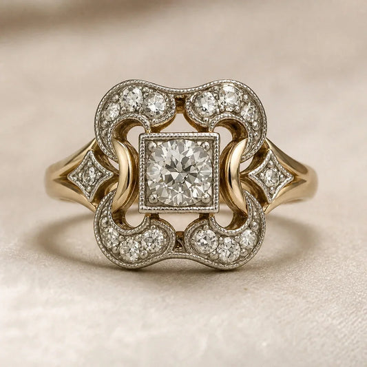 Vintage Zirconia Gold Ring